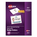Label & Badge Holders | Avery 02923 4 in. x 3 in. Horizontal Heavy-Duty Clip-Style Badge Holders - Clear (100/Box) image number 0