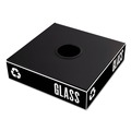 Food Trays, Containers, and Lids | Safco 2988BL 15.25 in. W x 15.25 in. D x 2 in. H Circular Opening Public Square Recycling Container Lid - Black image number 0