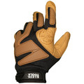 Work Gloves | Klein Tools 40221 Journeyman Leather Gloves - Large, Brown/Black image number 1