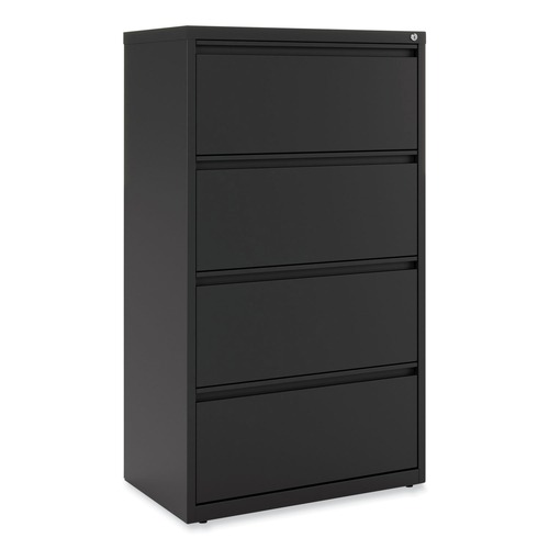 Office Jansan | Alera 25483 30 in. x 18.63 in. x 52.5 in. Legal/Letter-Size 4-Drawer Lateral File - Black image number 0