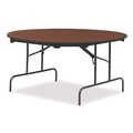  | Iceberg 55264 OfficeWorks 60 in. x 29 in. Round Mahogany Top Wood Folding Table with Gray Base image number 0