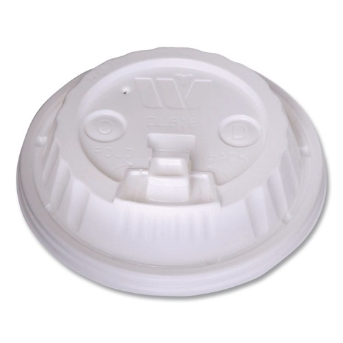 Food Trays, Containers, and Lids | WinCup 222061 Dome Plastic Lids for 12 oz to 24 oz Hot Cups and Bowls - White (1000/Carton) image number 0