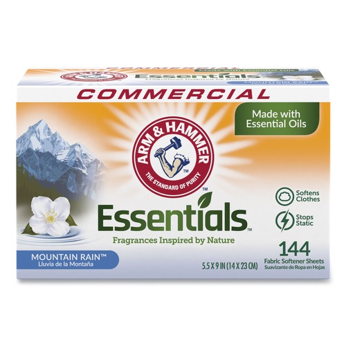  | Arm & Hammer 33200-00102 Essentials Dryer Sheets - Mountain Rain (144 Sheets/Box) image number 0