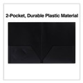  | Universal UNV20540 100-Sheet Capacity 11 in. x 8.5 in. 2-Pocket Plastic Folders - Black (10/Pack) image number 3