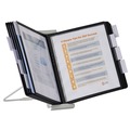 Office Jansan | Durable 561201 InstaView Expandable Desktop Reference System with 10 Panels - Black/White image number 1