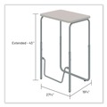 Office Furniture & Lighting | Safco 1223GR 27.75 in. x 19.75 in. x 29 in. to 43 in. AlphaBetter 2.0 Height-Adjustable Student Desk with Pendulum Bar and Book Box - Pebble Gray image number 8