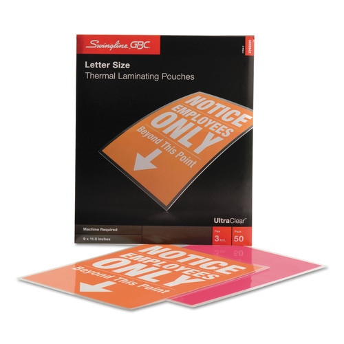 Laminating Supplies | GBC 3745690CF 9 in. x 11.5 in. 3 mil UltraClear Thermal Laminating Pouches - Gloss Clear (50/Box) image number 0