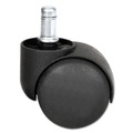Office Jansan | Alera ALECASTERHT1 1.5 in. Hard Nylon Wheel Dual Wheel Hooded Casters Grip Ring Type B Stem - Matte Black (5/Set) image number 2