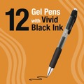Pens | BIC RPGL11-BLK Medium 0.7 mm Gel-ocity Pro Quick Dry Retractable Gel Pen - Black Ink, Black/Clear Barrel (12/Pack) image number 1