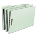 File Folders | Smead 20003 1 in. Expansion 2 Fasteners Legal Size Recycled Pressboard Fastener Folders - Gray-Green Exterior (25/Box) image number 3