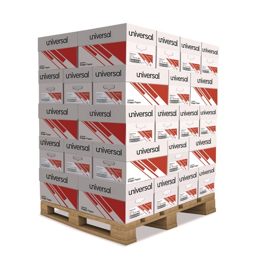 Copy & Printer Paper | Universal UNV21200PLT 20 lbs. Bond Weight 8.5 in. x 11 in. 92 Copy Paper - Bright White (40/Pallet) image number 0