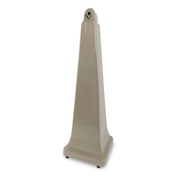 Rubbermaid Commercial 12.25 in. x 39.75 in. 1 gal. GroundsKeeper Pyramid Cigarette Waste Collector - Beige