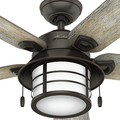 Ceiling Fans | Hunter 59273 54 in. Key Biscayne Onyx Bengal Ceiling Fan with Light image number 3