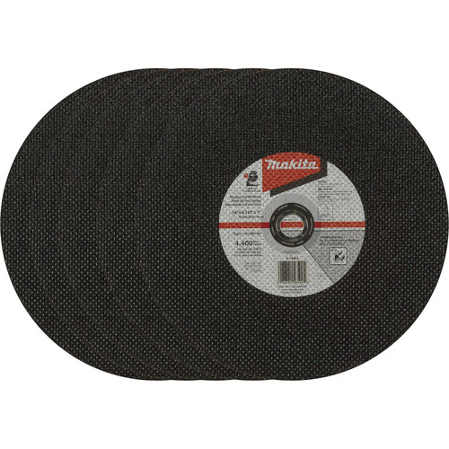 Grinding, Sanding, Polishing Accessories | Makita E-04983-5 5-Piece 14 in. x .110 in. x 1 in. 30 Grit Type 1 Thin Cut-Off Wheel Set for Aluminum Cutting image number 0