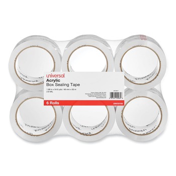 Universal 1.88 in. x 54.6 yd Moving and Storage Packing Tape - Clear (6/Pack)