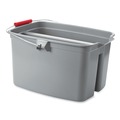 Pails | Rubbermaid Commercial FG261700GRAY 17 qt. Plastic Double Utility Pail - Gray image number 2