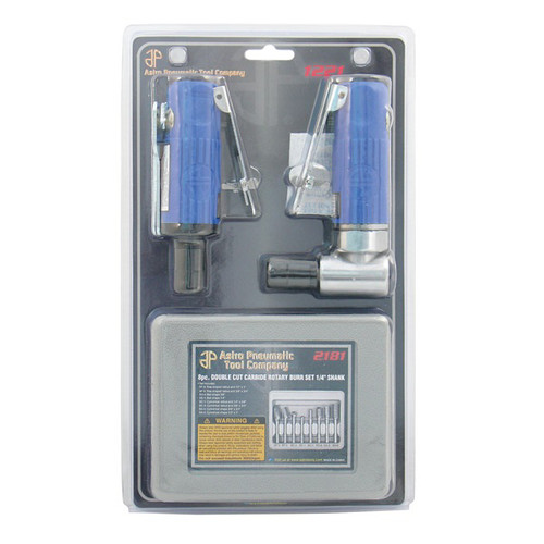 Air Grinders | Astro Pneumatic 1221 1/4 in. Angle & Mini Air Die Grinder Combo Kit image number 0