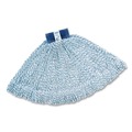 Mops | Rubbermaid Commercial FGD51306WH00 Super Stitch 1 in. Blue Headband Cotton/Synthetic Finish Mops - Large White (6/Carton) image number 1