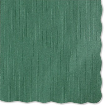 Hoffmaster 310528 Solid Color Scalloped Edge Placemats, 9.5 X 13.5, Hunter Green, 1,000/carton