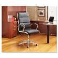  | Alera ALENR4219 Neratoli Series Supports Up to 275 lbs. Mid-Back Slim Profile Faux Leather Chair - Black Seat/Back, Chrome Base image number 6
