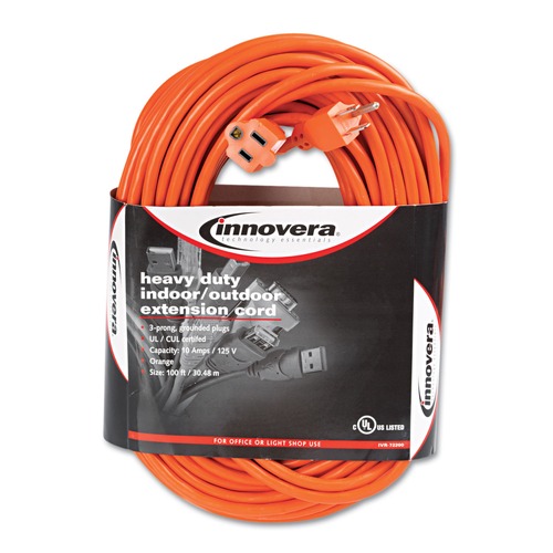 Extension Cords | Innovera IVR72200 120V 10 Amp 100 ft. Corded Indoor/Outdoor Extension Cord - Orange image number 0