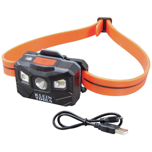 Headlamps | Klein Tools 56064 3.7V Lithium-Ion 400 Lumens Cordless Rechargeable Headlamp with Silicone Strap image number 0