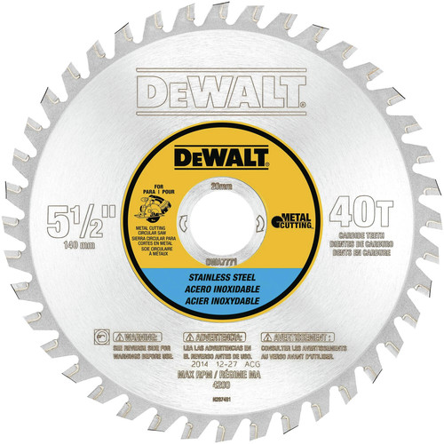 Circular Saw Blades | Dewalt DWA7771 30T 5-1/2 in. Stainless Steel Metal Cutting with 20mm Arbor image number 0
