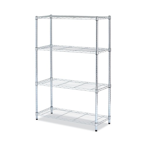 Tool Storage Accessories | Alera ALESW843614SR 36 in. W x 14 in. D x 54 in. H Four-Shelf Residential Wire Shelving - Silver image number 0