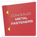 Office Jansan | Oxford 55811EE 1/2 in. Capacity Letter Size 3 Fastener Clear Front Report Cover - Red (25/Box) image number 2