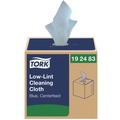 Cleaning Cloths | Tork 192483 15 in. x 15 in. 1-Ply Low-Lint Cleaning Cloth - Blue (4 Boxes/Carton) image number 1