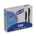 Cutlery | Dixie KM507 Heavy Mediumweight Plastic Knives - Black (100/Box) image number 0