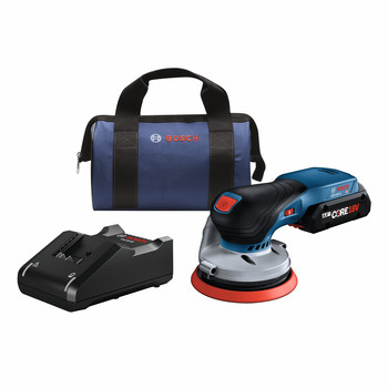 ORBITAL SANDERS | Bosch GEX18V-5B15 18V Brushless Lithium-Ion 5 in. Cordless Random Orbit Sander Kit (4 Ah)