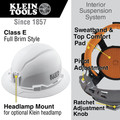 Hard Hats | Klein Tools 60400 Full Brim Style Non-Vented Hard Hat - White image number 1