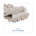 Mops | Boardwalk BWKCM20032 32 oz. 4-Ply Cut-End Cotton Mop Head - White (12/Carton) image number 7