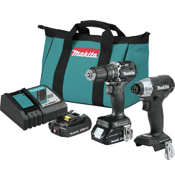 COMBO KITS | Makita CX205RB 18V LXT Sub-Compact Brushless Lithium-Ion 1/2 in. Cordless Hammer Driver Drill and Impact Driver Combo Kit with 2 Batteries (2 Ah)