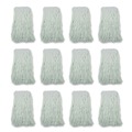Mops | Boardwalk BWKRM03024S Banded Rayon 24 oz. Cut-End Mop Heads - White (12/Carton) image number 0