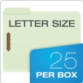File Folders | Pendaflex 17182EE 1/3-Cut Tabs 3 in. Expansion 2 Fasteners Letter Size Heavy-Duty Pressboard Folders with Embossed Fasteners - Green (25/Box) image number 1