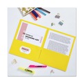 Office Jansan | Avery 47992 40 Sheet Capacity 11 in. x 8.5 in. Two-Pocket Folder - Yellow (25/Box) image number 5