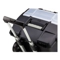 Office Jansan | Storex 61507U01C 15 in. x 16.38 in. x 14.25 in. Premium Mobile Letter File Transport Box with Telescoping Handle and Organizer Tray - Black/Gray image number 5