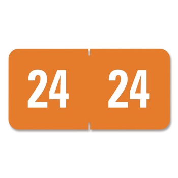 Smead 0.5 in. x 1 in. 24 Yearly End Tab File Folder Labels - Orange (250/Pack)