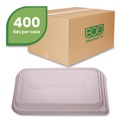 Food Trays, Containers, and Lids | Eco-Products EP-SCRC24LID 5.84 x 8.76 x 1.37 WorldView RPET Plastic Rectangular Lids - Clear (400/Carton) image number 4
