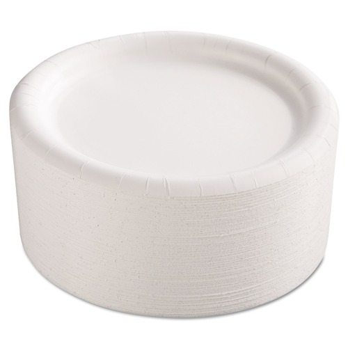  | AJM Packaging Corporation AJM CP9AJCWWH14 9 in. Premium Coated Paper Plates - White (125/Pack, 4 Packs/Carton) image number 0
