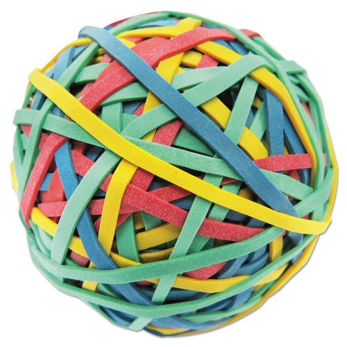 Office Jansan | Universal UNV00460 3 in. Diameter Size 32 Rubber Band Ball - Assorted Colors image number 0
