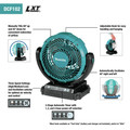 Jobsite Fans | Makita DCF102Z 18V LXT Lithium-Ion Cordless 7-1/8 in. Fan (Tool Only) image number 6