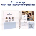 Office Jansan | Avery 01318 Heavy-Duty 1 in. Capacity 11 in. x 8.5 in. 3 Ring View Binder with DuraHinge, One Touch EZD Rings, and Extra-Wide Cover - White image number 5