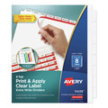 Office Jansan | Avery 11439 Index Maker 11.25 in. x 9.25 in. 8-Tab Extra Wide Tab Print and Apply Clear Label Dividers - White (1-Set) image number 0