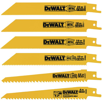 RECIPROCATING SAW BLADES | Dewalt DW4856 6-Piece Reciprocating Saw Blade Set