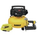 Nail Gun Compressor Combo Kits | Factory Reconditioned Dewalt DWFP1KITR 18 Gauge Brad Nailer and 6 Gallon Oil-Free Pancake Air Compressor Combo Kit image number 0