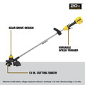 String Trimmers | Dewalt DCST925B 20V MAX Variable Speed Lithium-Ion Cordless 13 in. String Trimmer (Tool Only) image number 3