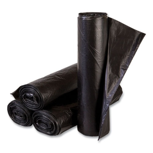 Trash Bags | Inteplast Group EC243306K 16 Gallon 6 microns 24 in. x 33 in. High-Density Commercial Can Liners - Black (1000/Carton) image number 0